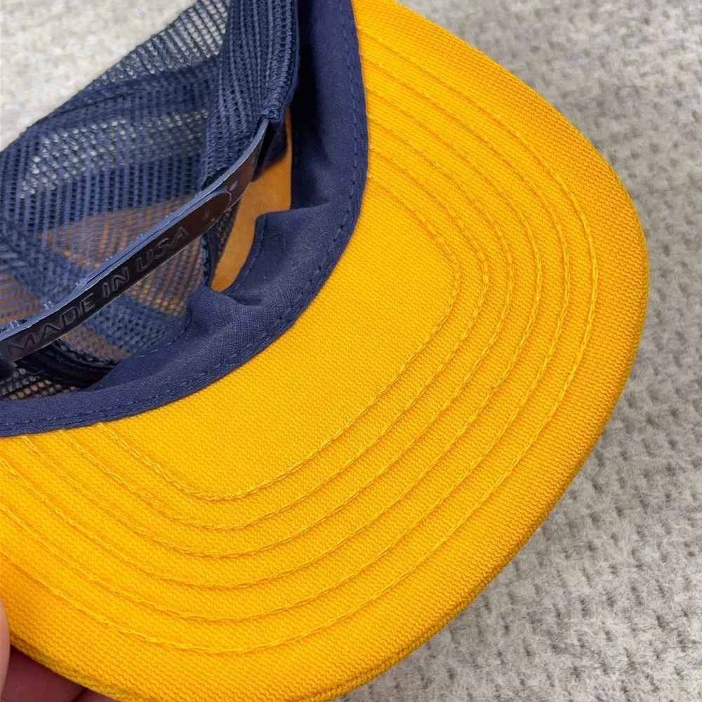 Vintage Lions Club‎ Trucker Hat Cap Made In USA 80s 90s Yellow Blue Kaukauna